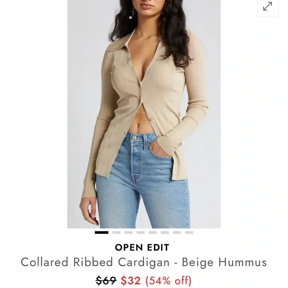 Open Edit Johnny Collard Ribbed Cardigan🥯 - Picture 10 of 11